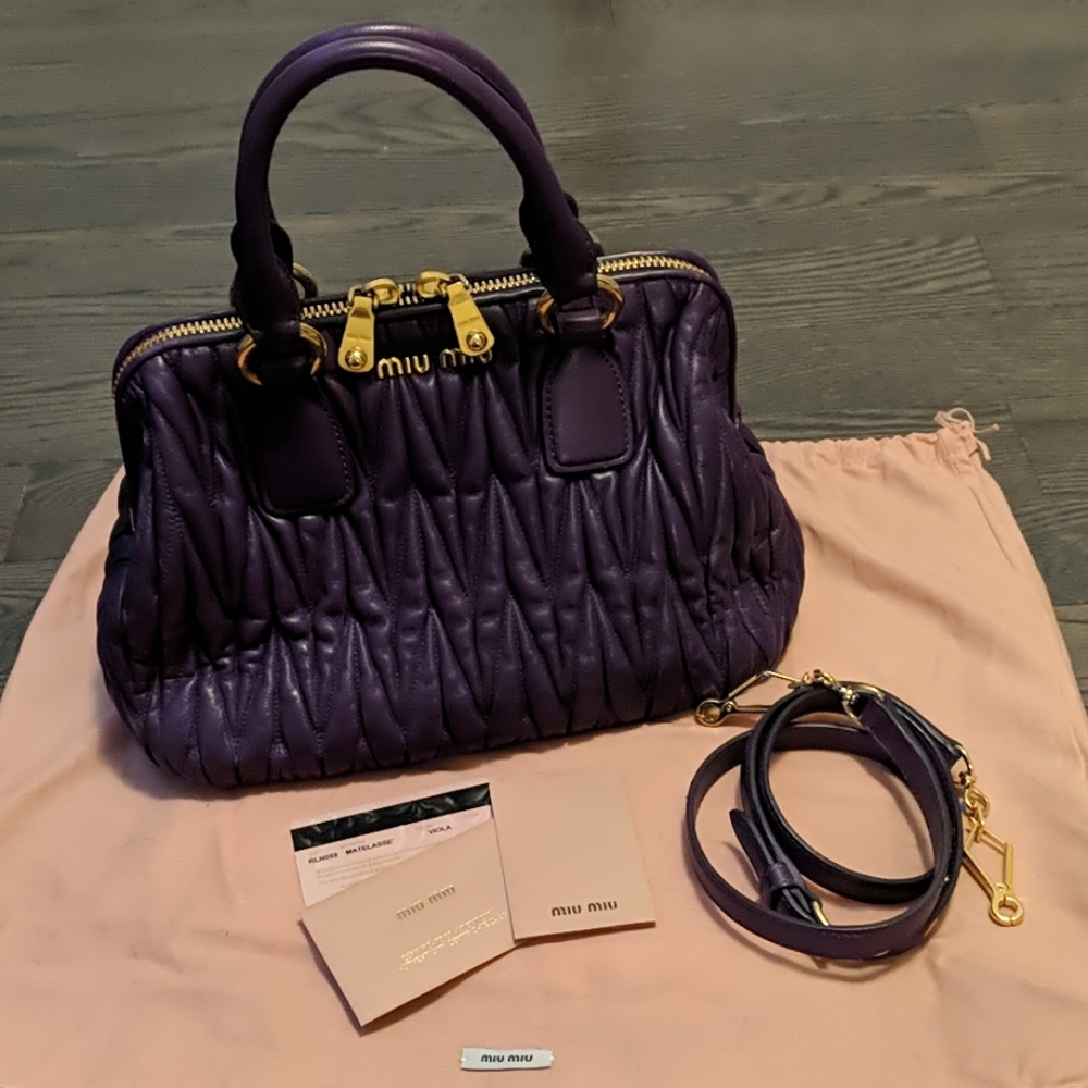 Authentic Miu Miu matelessé bag